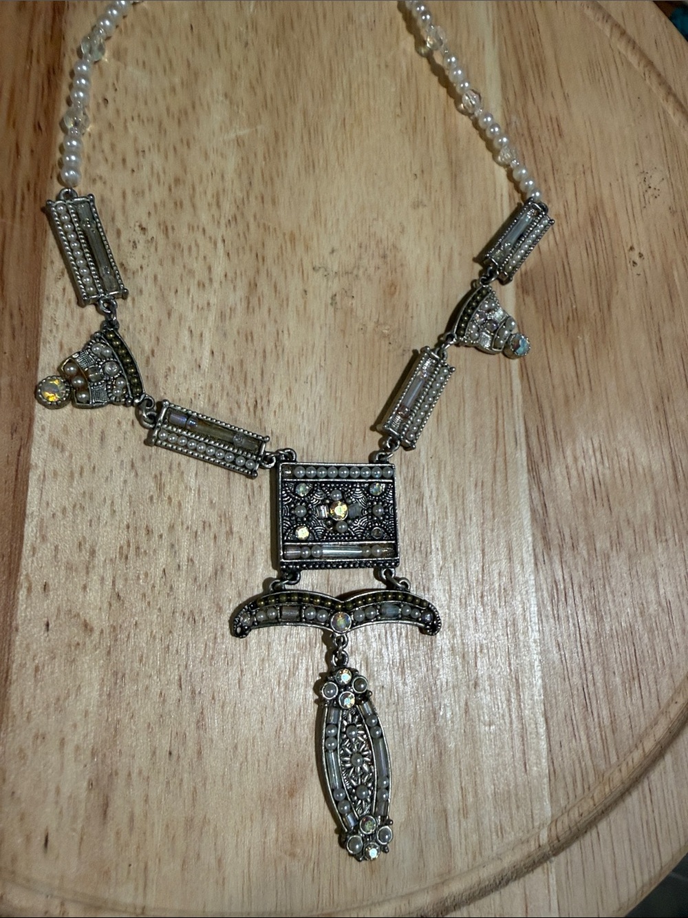 Vintage Costume Necklace with ornate jewels